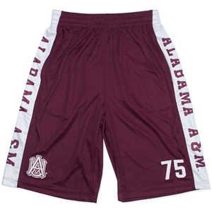 Alabama A & M สำหรับทุกเพศกางเกงขาสั้นกีฬาทำด้วยผ้าขนสัตว์แบบลำลองเอวกลางมีเชือกผูกตกแต่งซักได้ - Product Image 5