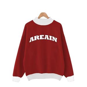 Sudadera con Capucha y Parches de Logotipo Bordados Extra Grandes Personalizados, Sudadera de Cuello Alto de Dos Tonos Estilo Universitario - Product Image 2