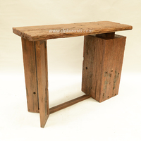 Table console en teck massif de style rustique, écologique, faite à la main, multifonctionnelle, personnalisable, meubles de salon, appartement, villa