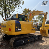 Excavatrice sur chenilles Komatsu PC120, 12 tonnes, compacte, hydraulique, d'occasion, Japon, pour travaux de construction municipale
