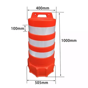 Baril de signalisation routière Wesure 400x1000mm, base de 505mm, non remplissable d'eau, sans éclairage, protection IP10, modèle S2409 - Product Image 2