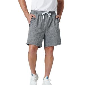 Shorts de sport en molleton de coton pour homme, brodés, respirants, séchage rapide, taille haute, fermeture à cordon, vente en gros, stock disponible - Product Image 3