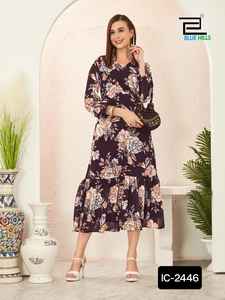 Las mujeres más hermosas usan ropa de fiesta elegante Faux Georgette Fancy Kurtis con trabajo de impresión digital La mayoría de las ventas Beautiful Kurtis - Product Image 3