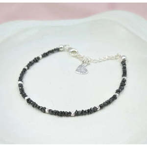 Black Diamond <b>Bracelet</b> Uncut Diamond <b>Bangle</b> Premium Diamond Jewelry - Product Image 1