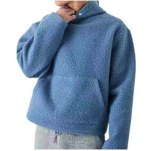 OEM Nouveau Style Polaire Hoodies Hommes Hiver Pull Solide Mâle Sherpa Hoodies Sweat Pull Personnalisé Hoodies - Product Image 2