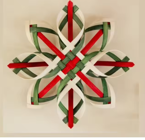 Adornos Navideños Colgantes de Copo de Nieve Reutilizables y Ecológicos de Bambú Tejido GREENCRAFT, Forma de Estrella Colorida, Tamaño Personalizado - Product Image 2