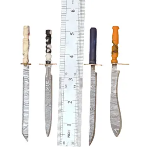 Mini cuchillo de cocina de acero damasco hecho a mano de alta calidad forjado con Funda de cuero gratis oferta cuchillo de cocina en miniatura - Product Image 1