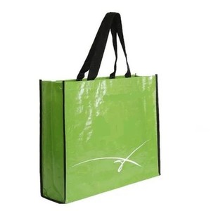 Bolsas de compras promocionales al por mayor personalizadas, bolsas de compras de moda de PP laminado no tejido, bolsas de mano de tamaño mediano. - Product Image 1