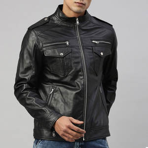 Poids lourd personnaliser emballage veste en cuir pour hommes Look classique grande personnalité nouveauté veste en cuir de motard pour hommes - Product Image 1