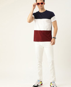 เสื้อยืดระบายอากาศสีขาวสำหรับผู้ชายผ้าฝ้ายเนื้อดี160gsm 100% ออกแบบโลโก้ OEM ตามสั่ง - Product Image 3