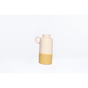 Handmade <b>Small</b> Porcelain <b>Vase</b> with Hook Handle Two Tone Color Luxury Nordic Minimalist Style Modern Tabletop Home Decoration - Product Image 3