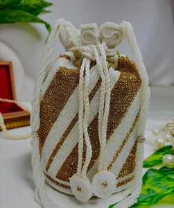 กระเป๋างานราตรีทำมือสไตล์อินเดียปักไข่มุกสำหรับงานเฉลิมฉลองงานแต่งงานและของขวัญคืน - Product Image 4