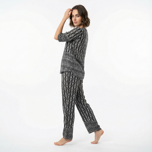 Conjunto de Pijama de Algodón Premium EVOLOVE para Mujer, Acogedor, ODM, Logotipo Personalizado, Cierre con Botones, Cintura Elástica, Material Spandex, Tallas hasta 3XL - Product Image 1