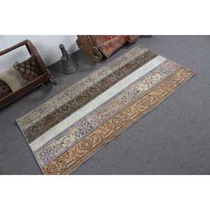 Tapis d'appoint vintage 2,8 x 5,7 pieds, tapis abstrait turc brun - Product Image 2