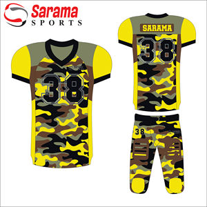 เครื่องแบบอเมริกันฟุตบอลของคุณเองชุดอเมริกันฟุตบอลดีไซน์ใหม่บริการ OEM ผู้ชายอเมริกัน - Product Image 1