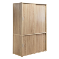 Armoire contemporaine à portes coulissantes avec miroir en panneaux de particules pour chambre à coucher, hôtel et villa, avec grand espace de rangement