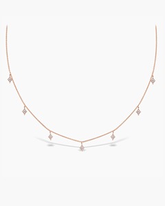 Collar colgante Kite Drop con diamante natural de 0.45 ct, color G-H, claridad VS, oro macizo de 14K para mujer, moderno y para llevar en capas. - Product Image 3
