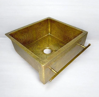 Évier de cuisine en laiton à bol unique fait main de luxe, conçu sur mesure, évier de cuisine en laiton doré pour la maison et la villa sans robinet