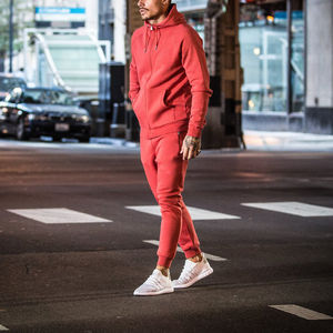 Survêtement à fermeture éclair pour hommes Veste à capuche respirante avec joggers assortis Ensemble d'entraînement de gymnastique Évacuation de l'humidité Vêtements de sport à séchage rapide - Product Image 5