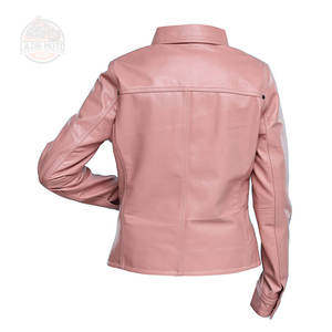 Chemises à boutons en cuir à manches longues et col rabattu personnalisées grande taille pour femmes-Streetwear respirant et anti-rides - Product Image 3