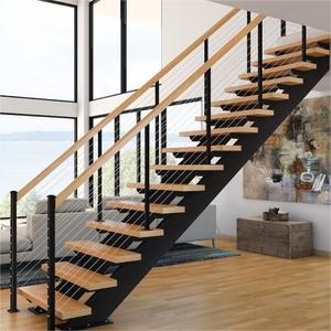 Escalera Flotante Mono Beam DB, Escalera Comercial <span class=keywords><strong>de</strong></span> <span class=keywords><strong>Hierro</strong></span> Galvanizado en Caliente con Peldaños <span class=keywords><strong>de</strong></span> Madera <span class=keywords><strong>para</strong></span> Interiores Costeros <span class=keywords><strong>de</strong></span> Lujo - Product Image 3