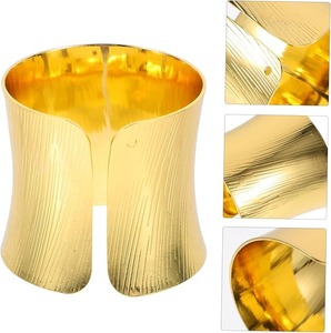 Anneau de serviette en feuille dorée artisanale, vaisselle en métal pour fête, hôtel, restaurant, décoration de la maison - Product Image 3