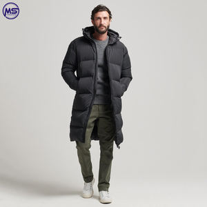 Chaqueta acolchada con capucha para hombre, abrigo largo de invierno, con diseño personalizado, nueva - Product Image 3