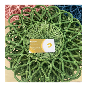 Manteles individuales de ratán natural para bodas bohemias, Mantel Individual de vajilla de ratán con flores de venta superior con color personalizado - Product Image 1