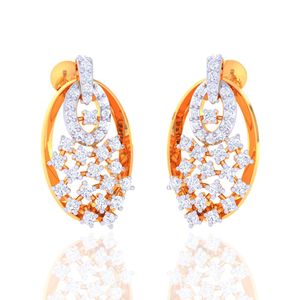 ต่างหูเพชรแล็บโกรน 0.51 กะรัต ทองคำ 18K สีเหลืองทอง ประดับเพชรแล็บโกรน คุณภาพระดับ BIS HUID พร้อมตราประทับ  งานฝีมือประณีต  รับรองโดย Ishi Diamonds - Product Image 2