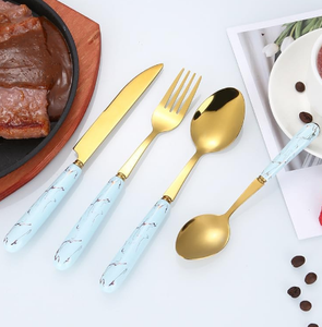 Ensemble de couverts en acier inoxydable couleur or avec poignée en métal Couverts en vrac pour événements et fêtes Restauration - Product Image 3