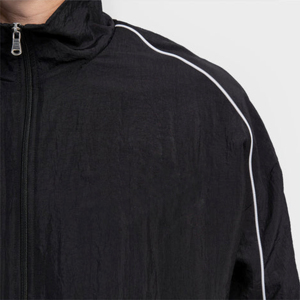 Vestes Homme Noir 3D Broderie Blanc Fermeture Éclair Passepoil Ajustable Ajustement Doublure Chaude en Maille et Matériel Durable - Product Image 5