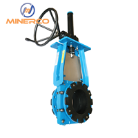 Vanne à opercule MINERCO en acier inoxydable pour boues, commande manuelle, DN50-DN500, avec conception d'étanchéité souple