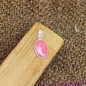 925จี้ดีเงินสเตอร์ลิงประดับพลอยเทียมธรรมชาติแบบมีขอบสร้อยอัญมณี - Product Image 2