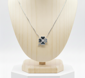 Collar con Colgante de Trébol Minimalista Moderno y Popular para Mujer, Plata de Ley Certificada de Alta Calidad, Chapado en Oro y Rodio, para Fiesta - Product Image 4