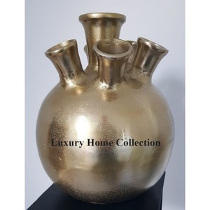 6 soporte para flores jarrón latón antiguo sombra forma redonda macetas y soporte para exhibición mesa comedor decoración suministros - Product Image 1