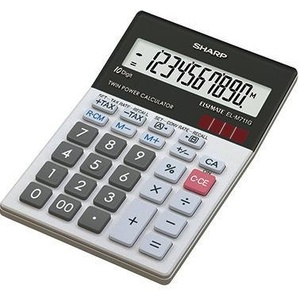 Calculadora de Escritorio Solar Sharp EL-M711GGY, 100 x 33 x 152 mm, Negra/Blanca, Funciona con Batería - Product Image 1