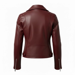 Veste de moto en cuir véritable marron pour femmes, commande personnalisée, approvisionnement en gros, style motard, manteau pour femmes, vêtements de mode quotidiens, qualité - Product Image 3