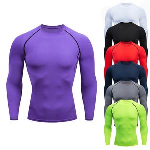 Camiseta de Compresión para Hombre, para Correr, Fitness, Secado Rápido, Protección contra Rozaduras, Ajustada, Manga Larga, para Entrenamiento Deportivo, Trotar, Gimnasio, Ropa Deportiva - Product Image 1