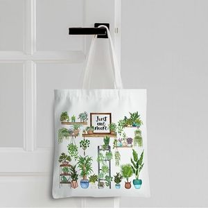 กระเป๋าผ้าใบลายทางสำหรับวันฮาโลวีนมีลายดอกไม้แมลงฟักทองสำหรับของขวัญการทำสวน - Product Image 1