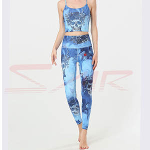 Vente en gros Leggings de fitness taille haute 100% coton avec logo personnalisé OEM Sublimation Design Dernier modèle Vêtements de yoga grande taille respirants - Product Image 1