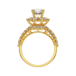 Anillos de oro al por mayor joyería de moda 10K oro amarillo flor forma CZ corte redondo diamante insertar anillo fabricante de Vietnam - Product Image 4