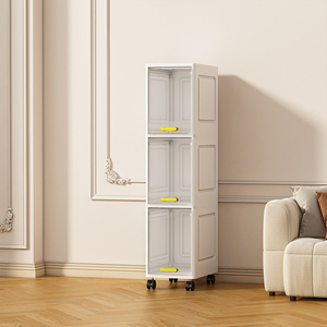 WANUO 3/4/5-Tier Kitchen <strong>Storage</strong> <strong>Cart</strong> Vertical Slim <strong>Storage</strong> Cabinet Plastic <strong>Storage</strong> <strong>Cart</strong> for Narrow Spaces - Product Image 3
