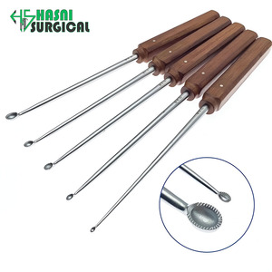 Curette osseuse avec cuillère à dents osseuses, manuelle, en acier inoxydable, manche en bois, instruments chirurgicaux orthopédiques, lot de 5 pièces - Product Image 2