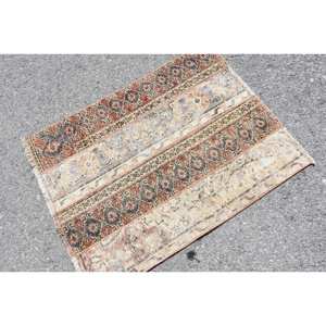Vintage 250cm X 310cm Tapis Turc Rouge & Beige Plat Tissage Patchwork Tapis Salon Décor avec Laine & Latex Support - Product Image 2