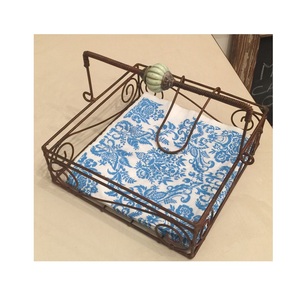 <b>Rustic</b> <b>farmhouse</b> wire metal tissue holder for bathroom <b>dining</b> <b>table</b> and home with elegant handmade and sturdy design - Product Image 1