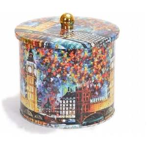 2.1L Afremov Big Ban Food Storage & <b>Container</b> 140x150mm <b>Metal</b> round Canister with Knob Handle - Product Image 4