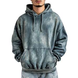 Nouveau gros Logo personnalisé hommes sweats à capuche pull surdimensionné bonne qualité 100% coton tissu acide lavage à capuche pour hommes meilleur prix - Product Image 3