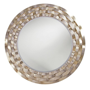 Espejo de Pared con Marco Metálico de Diseño de Cadena, Espejo de Pared Redondo con Acabado Dorado para Decoración de Baños en Hogares y Hoteles - Product Image 5