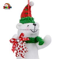 ZAVES Festive Intérieur Ornement De Noël Doux Blanc Ours Polaire Suspendu Pendentif Arbre Décor En Peluche Intérieur Arbre De Noël Ornement