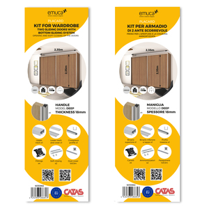 Kit Hardware Emuca 2 porta scorrevole armadio con cartello morbido stretto 81 profondo profilo 18mm di spessore pannelli Non rimovibili - Product Image 4